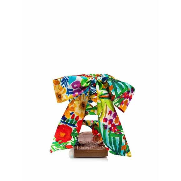 Christian Louboutin Niloofar Flat Satin Lace Up Tie Floral Multicolor Sandal 36 - Picture 10 of 12